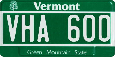 VT license plate VHA600