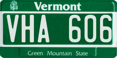 VT license plate VHA606
