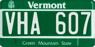 VT license plate VHA607