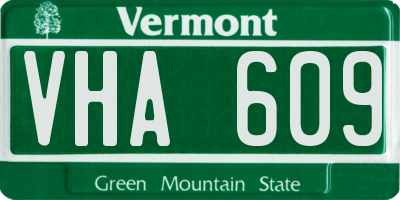 VT license plate VHA609