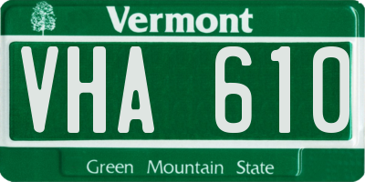 VT license plate VHA610