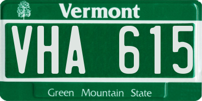 VT license plate VHA615