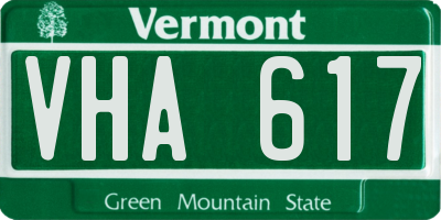 VT license plate VHA617