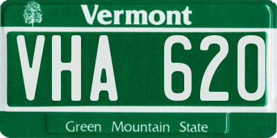 VT license plate VHA620