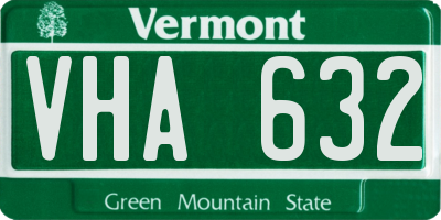 VT license plate VHA632