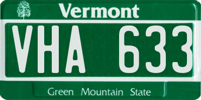 VT license plate VHA633