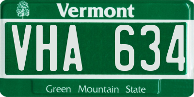 VT license plate VHA634