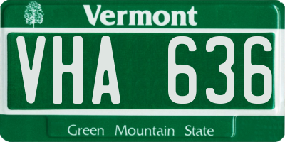 VT license plate VHA636