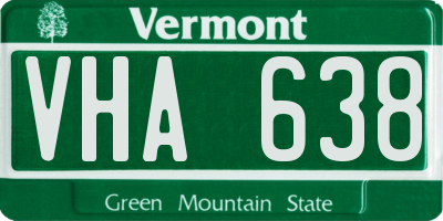 VT license plate VHA638