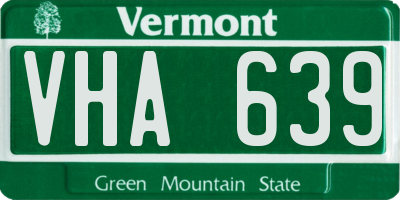 VT license plate VHA639