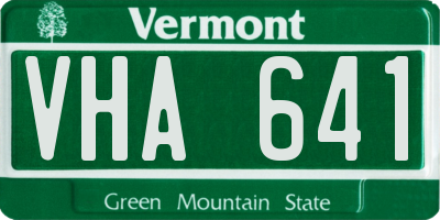 VT license plate VHA641