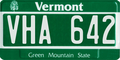 VT license plate VHA642