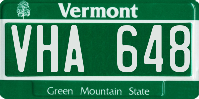 VT license plate VHA648