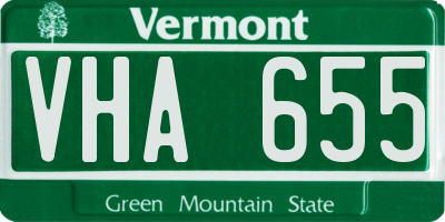 VT license plate VHA655