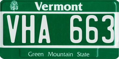 VT license plate VHA663