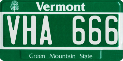 VT license plate VHA666