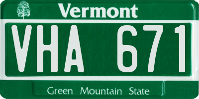 VT license plate VHA671