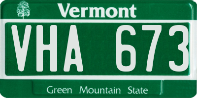 VT license plate VHA673