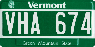 VT license plate VHA674