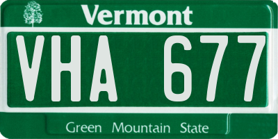 VT license plate VHA677