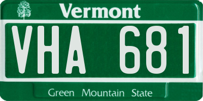 VT license plate VHA681