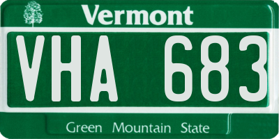 VT license plate VHA683