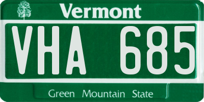 VT license plate VHA685