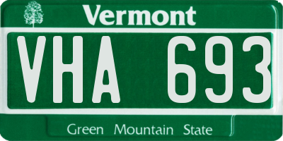VT license plate VHA693