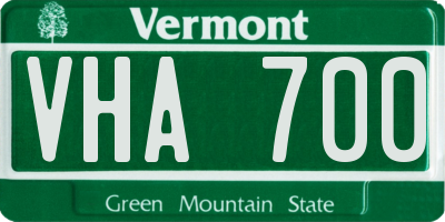 VT license plate VHA700