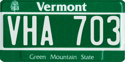 VT license plate VHA703