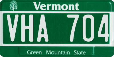 VT license plate VHA704