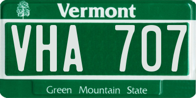 VT license plate VHA707