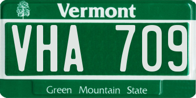 VT license plate VHA709
