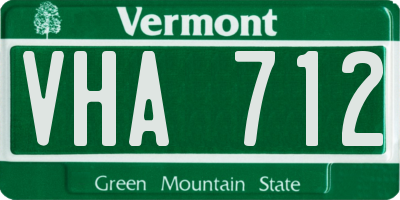 VT license plate VHA712