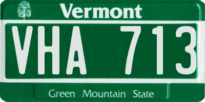 VT license plate VHA713