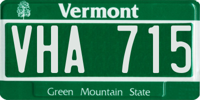 VT license plate VHA715