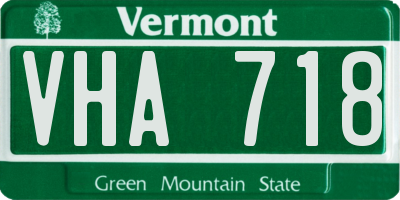 VT license plate VHA718
