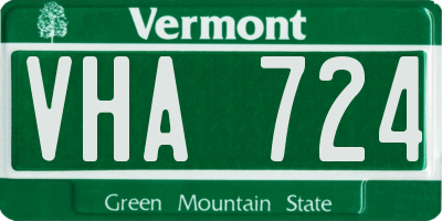 VT license plate VHA724