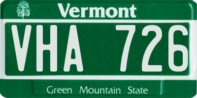 VT license plate VHA726