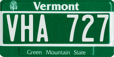 VT license plate VHA727