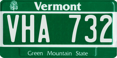 VT license plate VHA732