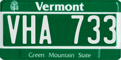 VT license plate VHA733