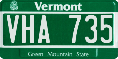 VT license plate VHA735