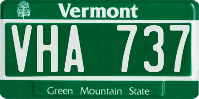 VT license plate VHA737