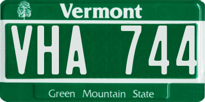 VT license plate VHA744