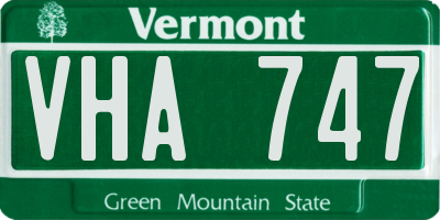 VT license plate VHA747