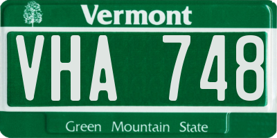 VT license plate VHA748