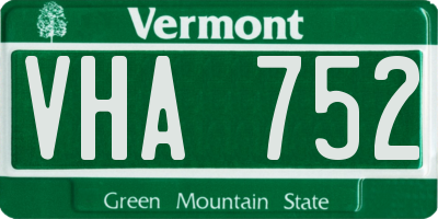 VT license plate VHA752