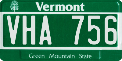 VT license plate VHA756