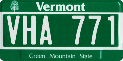 VT license plate VHA771